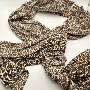 Leopard Print Women's Scarf - Brown/Beige Animal Print